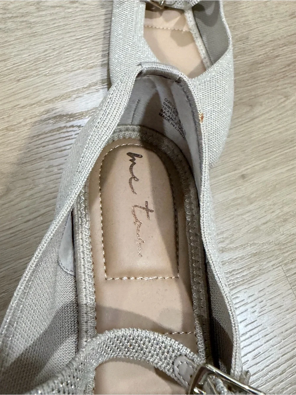 Mee too Women's Cream Mary Jane Flats with Buckle Strap